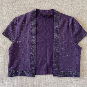 BCBG Max Azria purple sequin shrug
